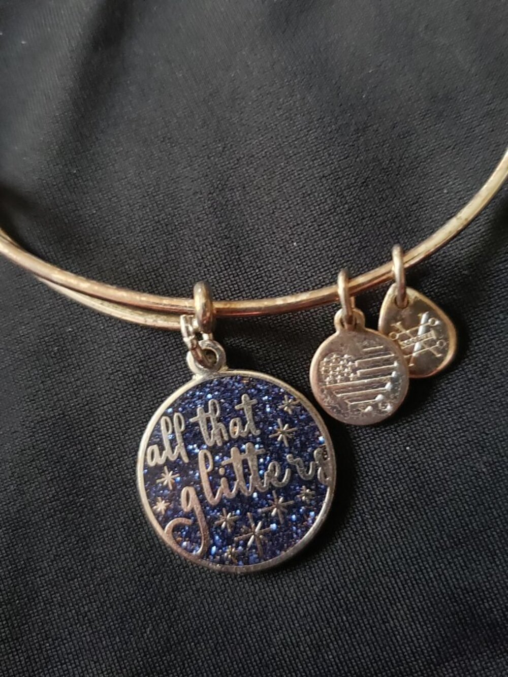Alex and Ani All That Glitters Silver Charm Bracelet Adjustable Bangle    395